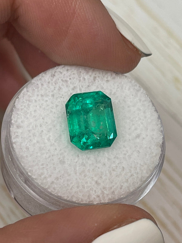 4.26 Carat 10x9 Vivid Green Natural Loose Colombian Emerald-Emerald Cut