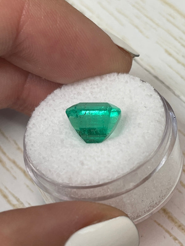 4.26 Carat 10x9 Vivid Green Natural Loose Colombian Emerald-Emerald Cut