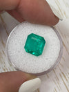 4.75 Carat Minor Oil 10x10 Deep Bluish Green Natural Loose Colombian Emerald-Asscher Cut