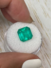 4.75 Carat Minor Oil 10x10 Deep Bluish Green Natural Loose Colombian Emerald-Asscher Cut