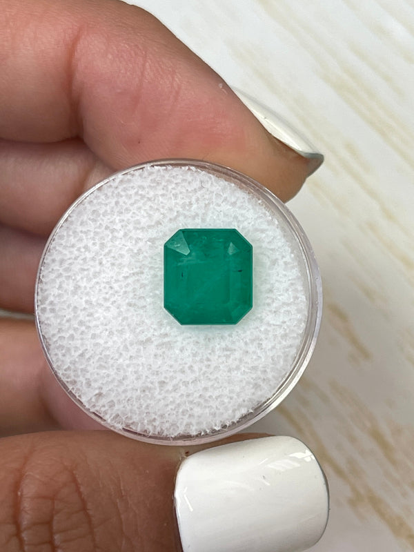 4.34 Carat 9.5x9 Forest Green Colombian Emerald-Asscher Cut
