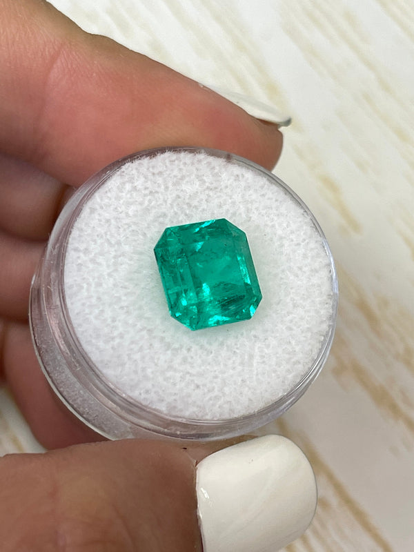 4.83 Carat 10x10 Vibrant Loose Colombian Emerald-Asscher Cut