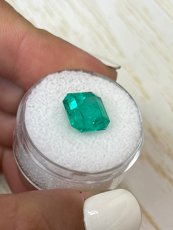 4.83 Carat 10x10 Vibrant Loose Colombian Emerald-Asscher Cut