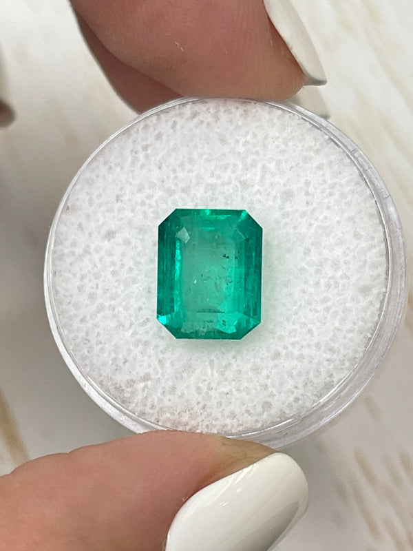 5.11 Carat 10x8 Green Natural Loose Colombian Emerald- Emerald Cut