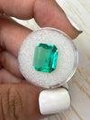 5.15 Carat 13x11 Spready Green Emerald Cut Loose Colombian Emerald-Emerald Cut