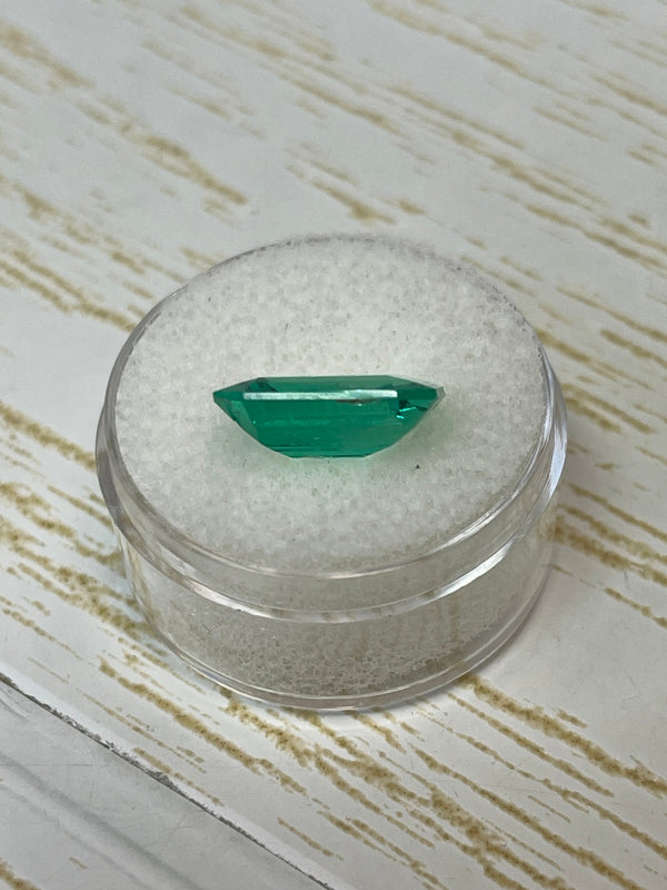 5.15 Carat 13x11 Spready Green Emerald Cut Loose Colombian Emerald-Emerald Cut
