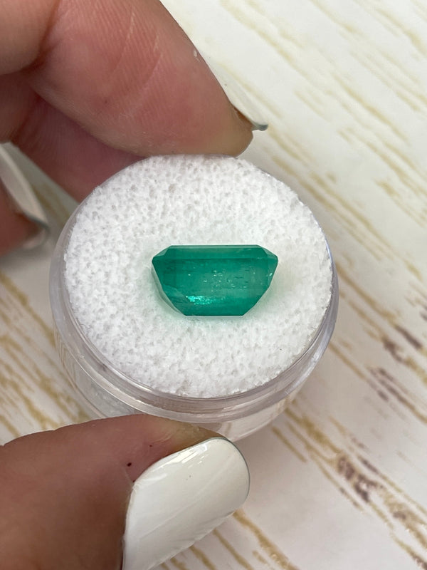 5.94 Carat 12.5x8.5 Bluish Green Natural Loose Colombian Emerald- Emerald Cut
