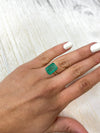 Large 10.03 Carat Earthy Brick 14x10 Green Emerald Cut Loose Colombian Emerald-Emerald Cut