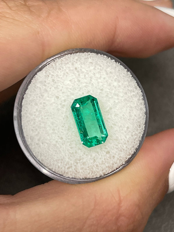 2.15 Carat 11x6 Luminous Elongated Emerald Cut with Clipped Corners