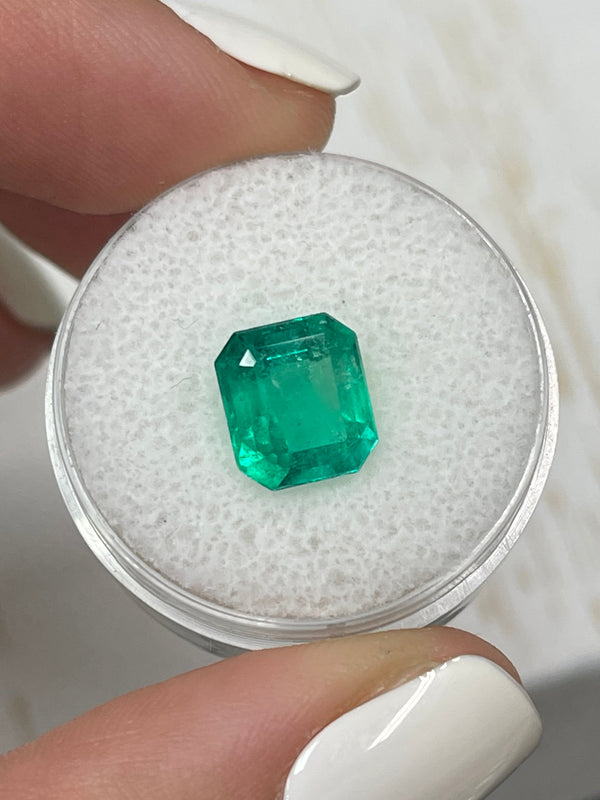 2.63 Carat Deep Bluish Natural Loose Colombian Emerald- Emerald Cut