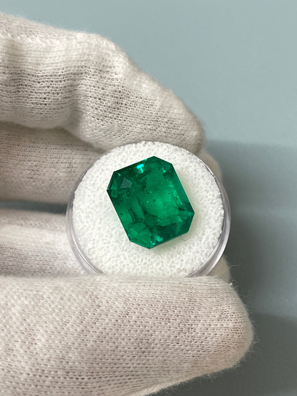 Large 12.81 Carat GRS Minor Oil Vivid Green Colombian Emerald-Loose