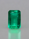 3.40 Carat GIA Certified Vivid Bluish Green Natural Loose Colombian Emerald-Elongated Emerald Cut