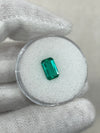 1.13 Carat VVS Crystal Clear Bluish Green Colombian Emerald- Emerald Cut