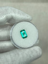 1.13 Carat VVS Crystal Clear Bluish Green Colombian Emerald- Emerald Cut