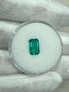 1.13 Carat VVS Crystal Clear Bluish Green Colombian Emerald- Emerald Cut