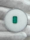 1.13 Carat VVS Crystal Clear Bluish Green Colombian Emerald- Emerald Cut