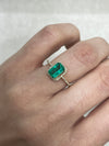 1.13 Carat VVS Crystal Clear Bluish Green Colombian Emerald- Emerald Cut