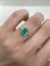 1.13 Carat VVS Crystal Clear Bluish Green Colombian Emerald- Emerald Cut