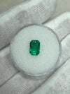 1.45 Carat 8.4x5.6 Vivid Green Colombian Emerald with Clipped Corners- Emerald Cut