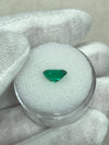 1.45 Carat 8.4x5.6 Vivid Green Colombian Emerald with Clipped Corners- Emerald Cut