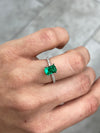 1.45 Carat 8.4x5.6 Vivid Green Colombian Emerald with Clipped Corners- Emerald Cut