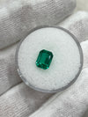 1.49 Carat 8x6 Vivid Bluish Green Classic Colombian Emerald- Emerald Cut