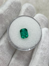 1.49 Carat 8x6 Vivid Bluish Green Classic Colombian Emerald- Emerald Cut