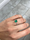 1.49 Carat 8x6 Vivid Bluish Green Classic Colombian Emerald- Emerald Cut