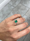 1.49 Carat 8x6 Vivid Bluish Green Classic Colombian Emerald- Emerald Cut