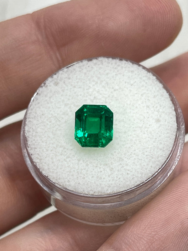 1.75 Carat 7.5x6.75 AAA+ Investment Gem Vivid Muzo Green Loose Colombian Emerald- Emerald Cut