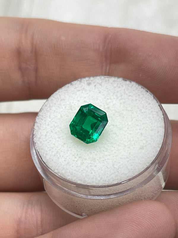 1.75 Carat 7.5x6.75 AAA+ Investment Gem Vivid Muzo Green Loose Colombian Emerald- Emerald Cut