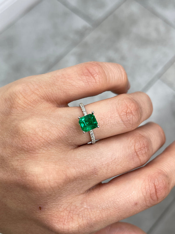 1.75 Carat 7.5x6.75 AAA+ Investment Gem Vivid Muzo Green Loose Colombian Emerald- Emerald Cut