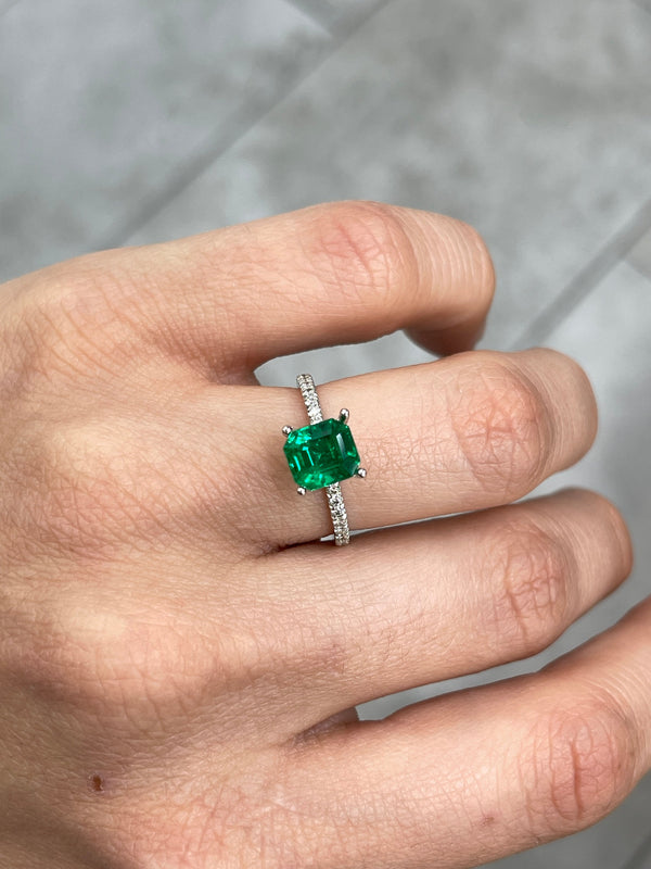 1.75 Carat 7.5x6.75 AAA+ Investment Gem Vivid Muzo Green Loose Colombian Emerald- Emerald Cut