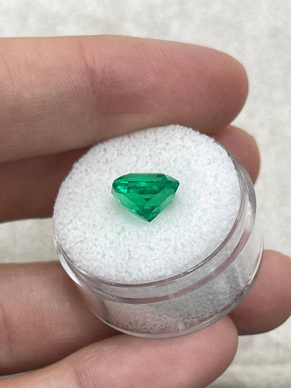 3.26 Carat Vivid Yellowish Green Colombian Emerald-Emerald Cut