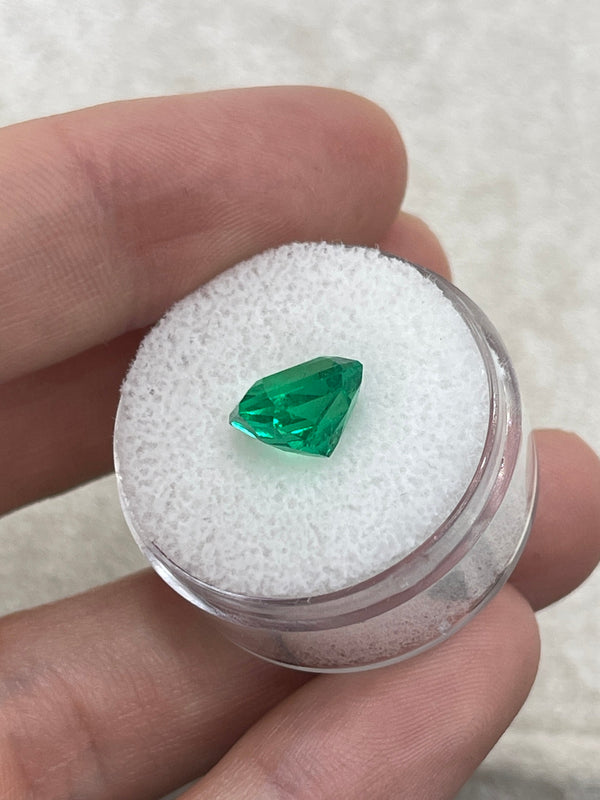 3.26 Carat Vivid Yellowish Green Colombian Emerald-Emerald Cut