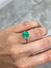 3.26 Carat Vivid Yellowish Green Colombian Emerald-Emerald Cut