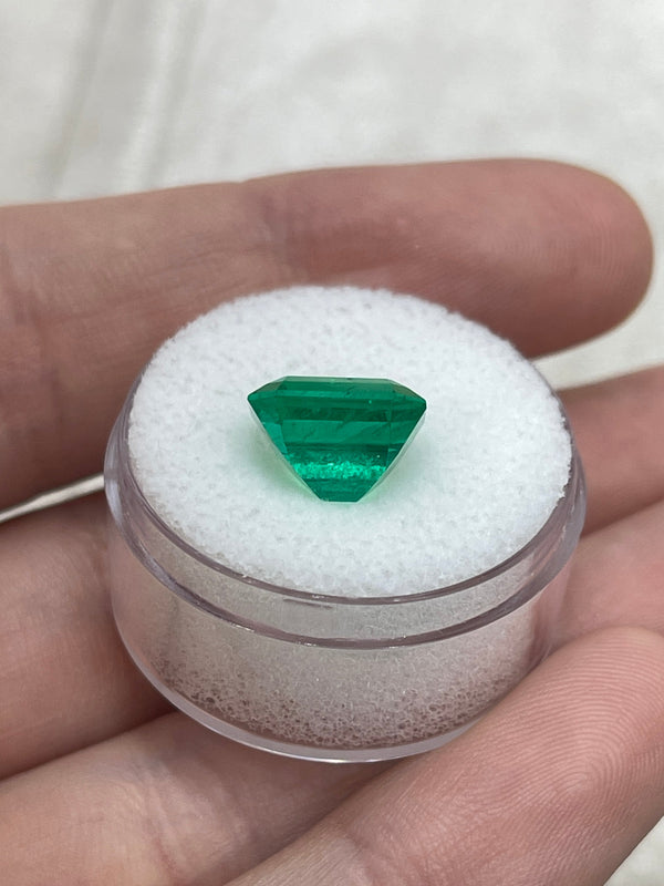 4.16 Carat 10.5x8.9 Vivid Green Natural Colombian Emerald-Emerald Cut