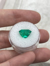 5.21 Carat 11.5x9 Vivid Bluish Green Emerald Cut Colombian Emerald with Clipped Corners