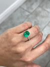 5.21 Carat 11.5x9 Vivid Bluish Green Emerald Cut Colombian Emerald with Clipped Corners