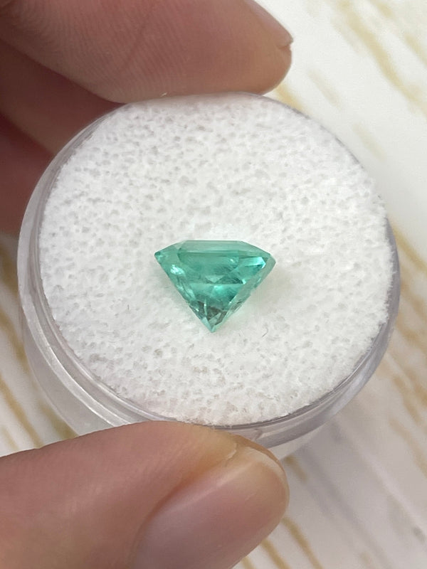 2.57 Carat 8.6x8.3 Minty Art Deco Loose Colombian Emerald-Asscher Cut Clipped Corners