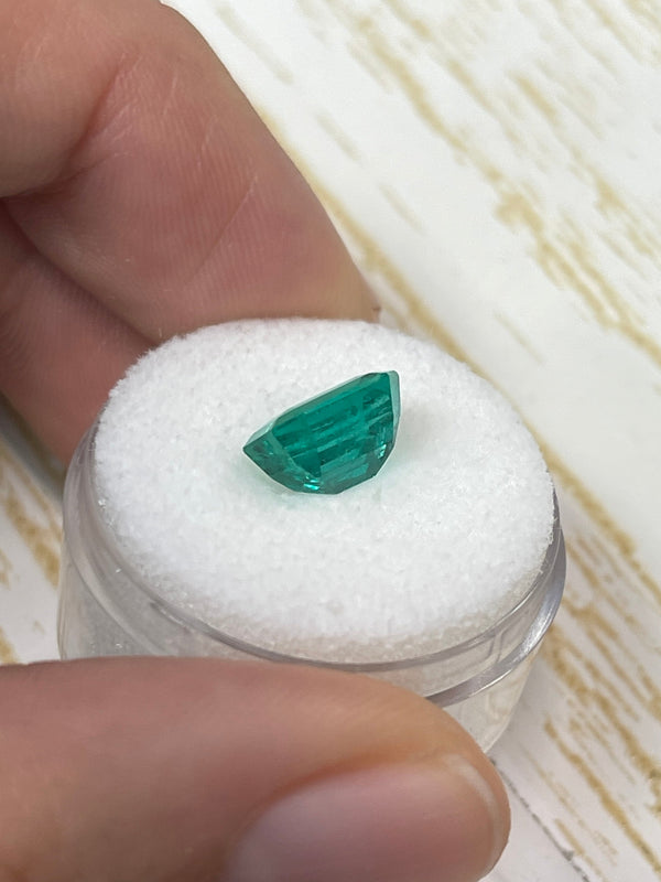 2.71 Carat AAA+ GIA Certified 9x7.5 Vivid Bluish Green Natural Loose Colombian Emerald- Emerald Cut