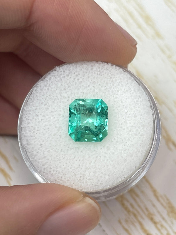 2.73 Carat 9x8 Medium Green Natural Loose Colombian Emerald- Emerald Cut