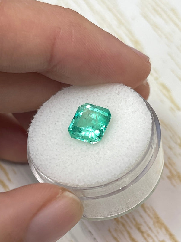 2.73 Carat 9x8 Medium Green Natural Loose Colombian Emerald- Emerald Cut