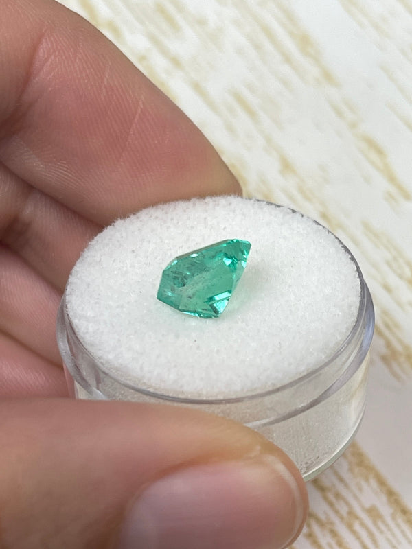 2.73 Carat 9x8 Medium Green Natural Loose Colombian Emerald- Emerald Cut