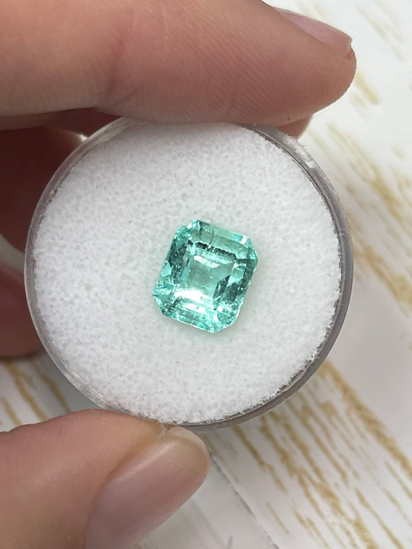 2.87 Carat 9x8 Seafoam Green Natural Loose Colombian Emerald- Emerald Cut