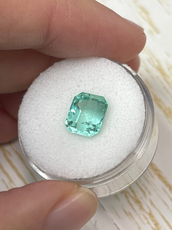 2.87 Carat 9x8 Seafoam Green Natural Loose Colombian Emerald- Emerald Cut