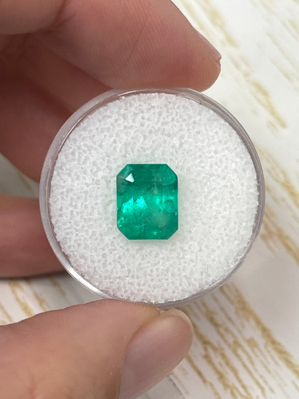 2.91 Carat 10x8 Medium Green Colombian Emerald-Emerald Cut