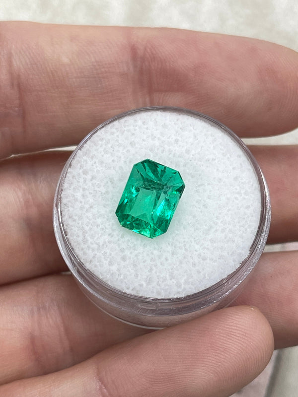 3.18 Carat 10x7.5 Muzo Yellowish Green Stunning Loose Colombian Emerald-Ethically Mined Emerald