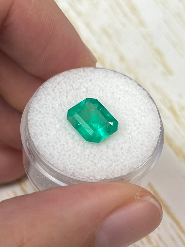 2.91 Carat 10x8 Medium Green Colombian Emerald-Emerald Cut