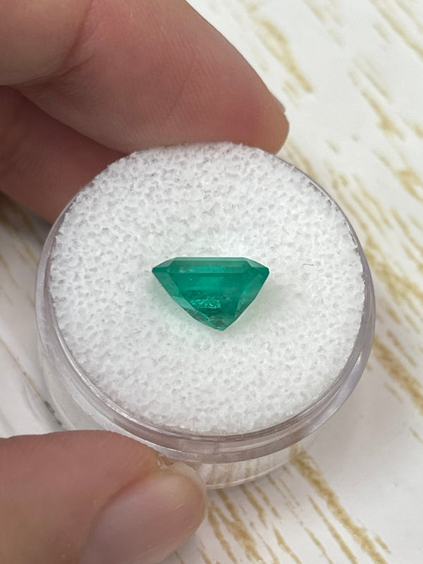 2.91 Carat 10x8 Medium Green Colombian Emerald-Emerald Cut